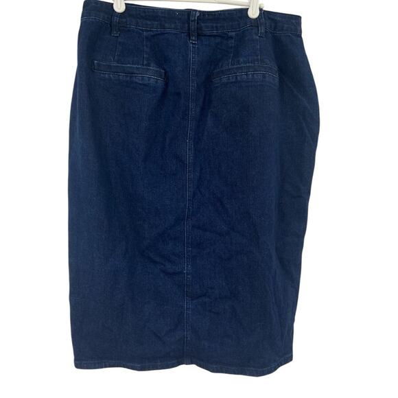 ELOQUII Elements High Rise Button Fly Denim‎ Skirt 14 - Picture 5 of 7